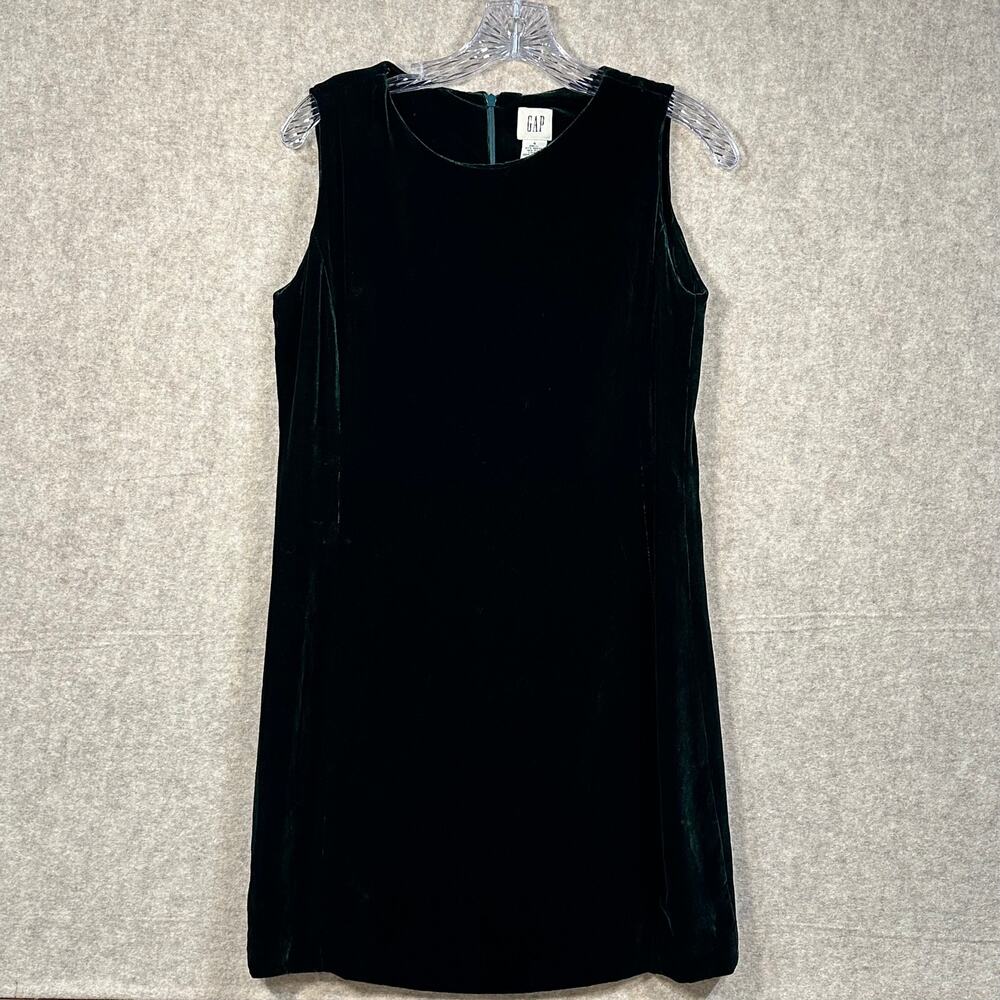Vintage Gap - Gorgeous Green Velvet Silk Holiday Fall Dress - size 4